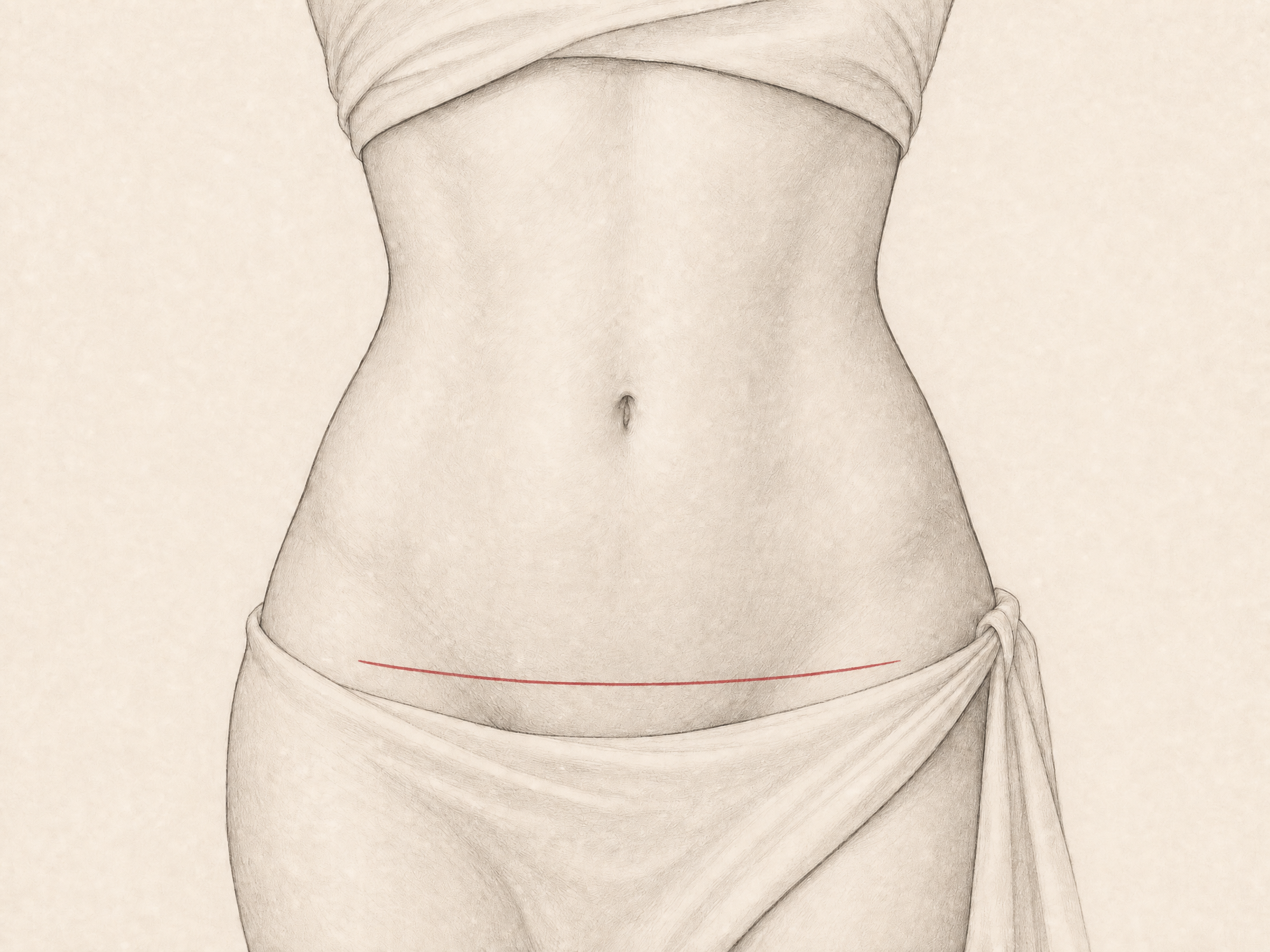 Mini Tummy Tuck educational treatment-area illustration
